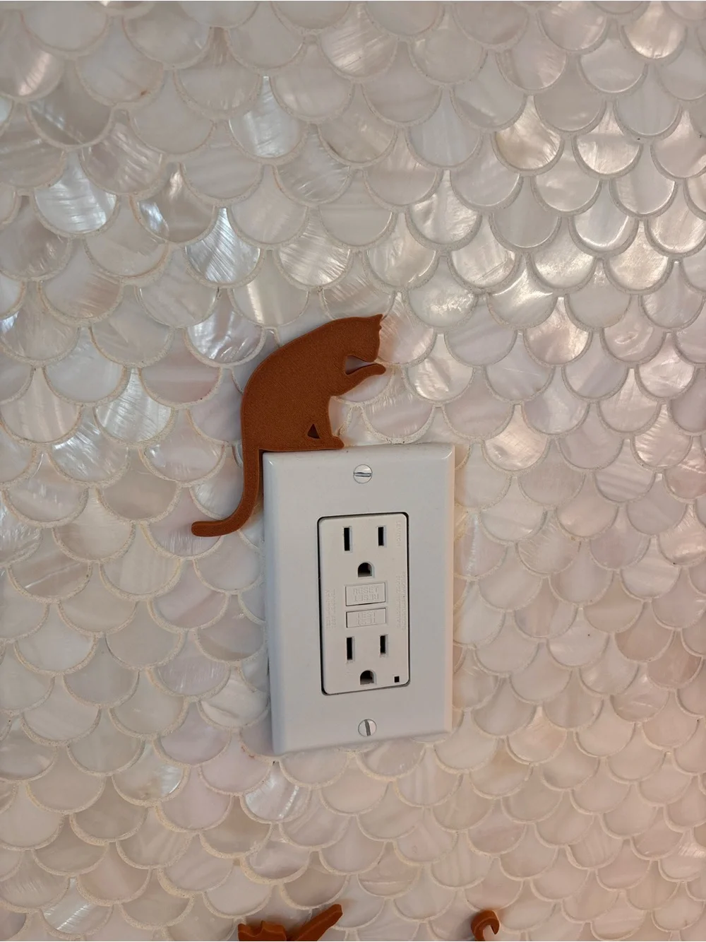 Wood Cat Wall Accent for Outlet - Decorative Home Wall Decor set of 3